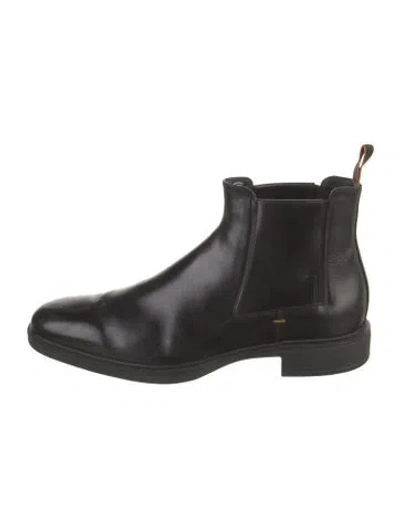 Pre-owned Santoni Leather Chelsea Boots In Black