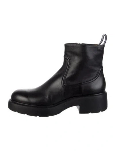 Pre-owned Santoni Leather Chelsea Boots In Black