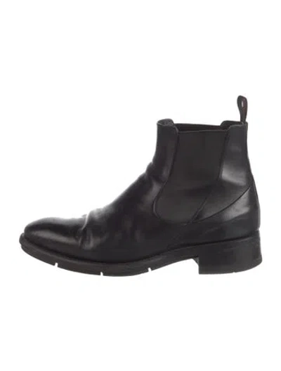 Pre-owned Santoni Leather Chelsea Boots In Black
