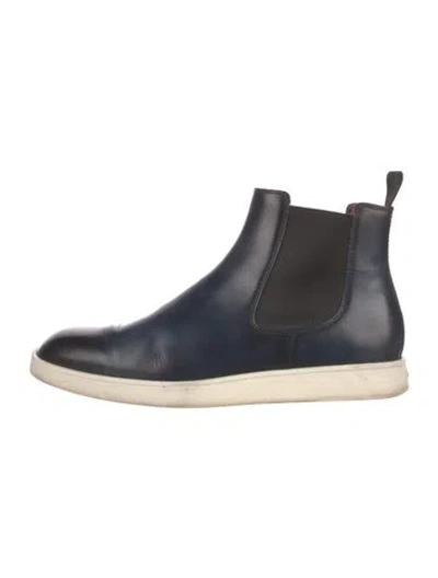 Pre-owned Santoni Leather Chelsea Boots In Black