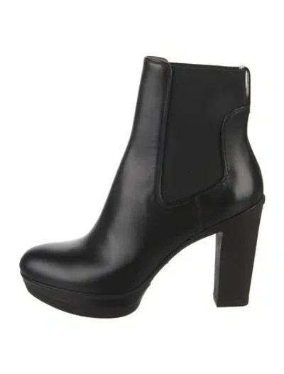 Pre-owned Santoni Leather Chelsea Boots In Black