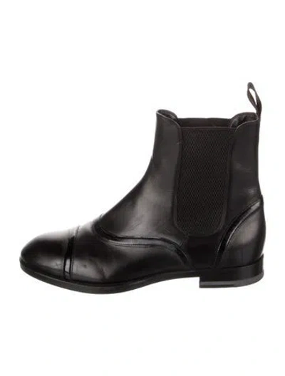Pre-owned Santoni Leather Chelsea Boots In Black