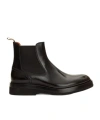 Santoni Goodyear Man Ankle Boots Black Size 11.5 Leather In Black
