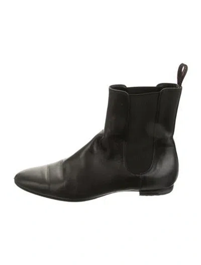 Pre-owned Santoni Leather Chelsea Boots In Black/green