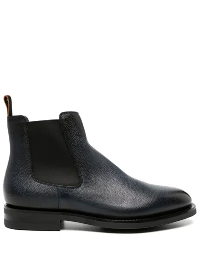 SANTONI LEATHER CHELSEA BOOTS