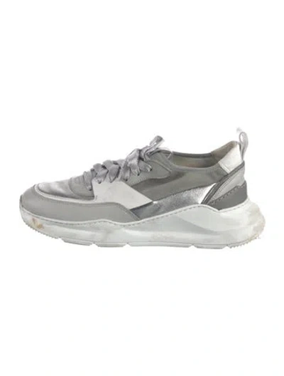 Pre-owned Santoni Leather Chunky Sneakers In Neutrals