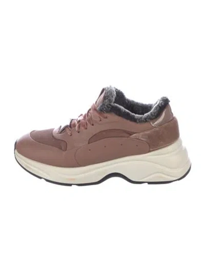 Pre-owned Santoni Leather Chunky Sneakers In Pink