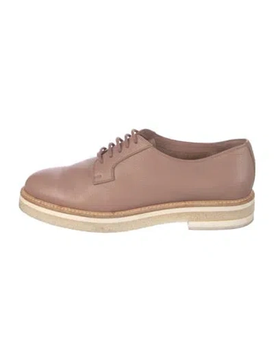Pre-owned Santoni Leather Colorblock Pattern Oxfords In Neutral