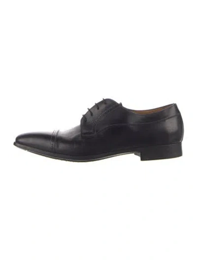 Pre-owned Santoni Leather Derby Shoes In Black