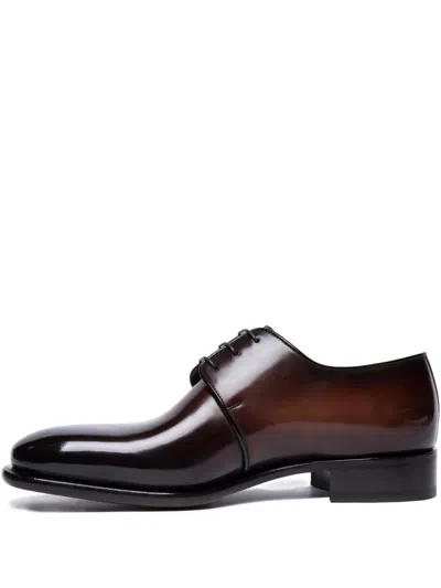 Santoni Leather Derby Shoes In Brown