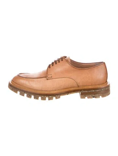 Pre-owned Santoni Leather Derby Shoes In Brown