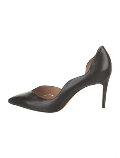 Pre-owned Santoni Leather D'orsay Pumps In Black
