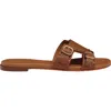 Santoni Leather Double-buckle Didi Slide Sandal In Brown