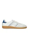 Santoni Dbs Leather And Suede Sneakers In White