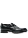 Santoni Ira Double Monk Strap Shoe In Blue