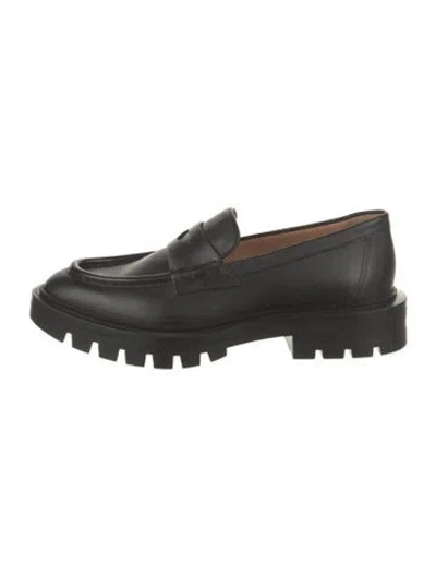 Pre-owned Santoni Leather Dress Loafers In Black