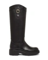Santoni Leather Easy Boot In Black