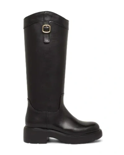 Santoni Leather Easy Boot In Black