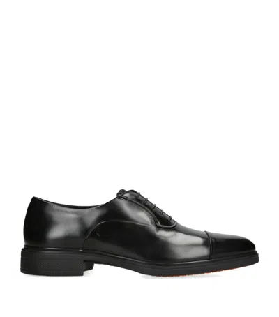 Santoni Leather Easy Oxford Shoes In Black