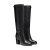 Santoni Leather High-heel Boot In Black