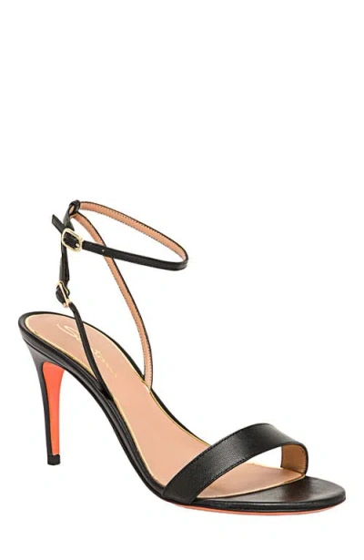 Santoni Leather High-heel Sandal In Black