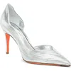 Santoni Leather High-heel Pump In Silver