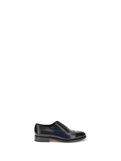 Santoni Leather Lace-ups In Black