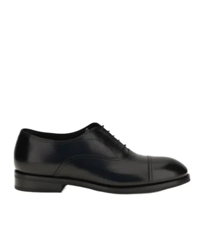 Santoni Leather Lace-up Shoes In Black