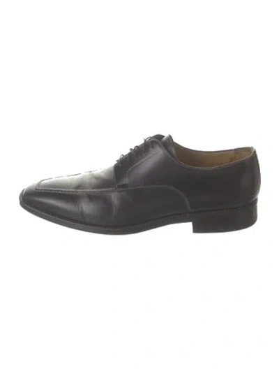 Pre-owned Santoni Leather Lasercut Accents Derby Shoes In Black