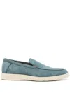 Santoni Almond-toe Suede Loafers