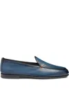 Santoni Leather Loafers In Blue