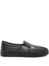 Santoni Leather Loafers In Black