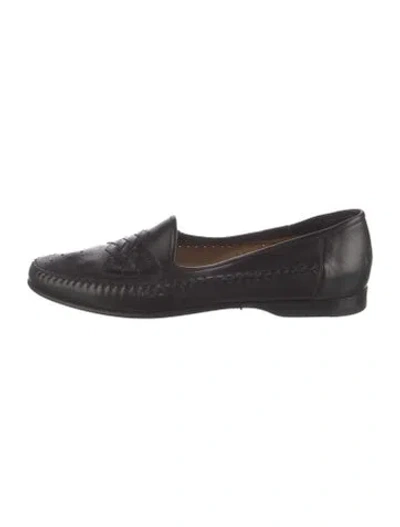 Pre-owned Santoni Leather Loafers In Black