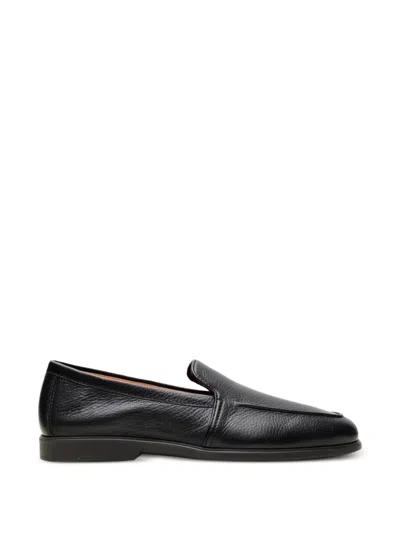 Santoni Leather Loafers In Black