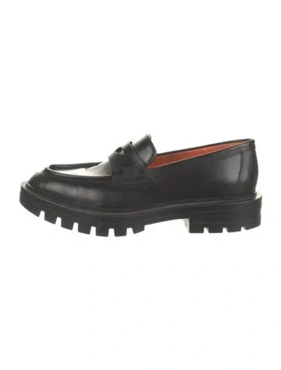 Pre-owned Santoni Leather Loafers In Black