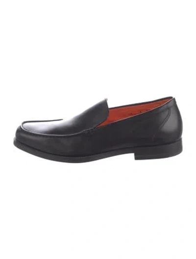 Pre-owned Santoni Leather Loafers In Black