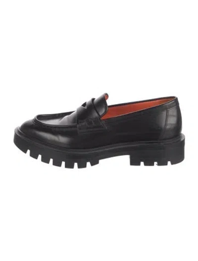 Pre-owned Santoni Leather Loafers In Black