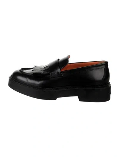 Pre-owned Santoni Leather Loafers In Black