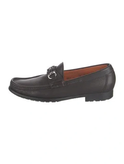 Pre-owned Santoni Leather Loafers In Black