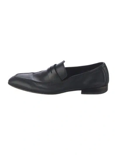 Pre-owned Santoni Leather Loafers In Black
