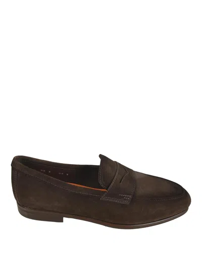 SANTONI LEATHER LOAFERS