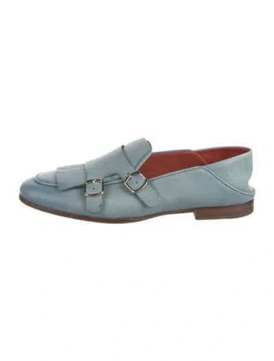 Pre-owned Santoni Leather Loafers In Blue