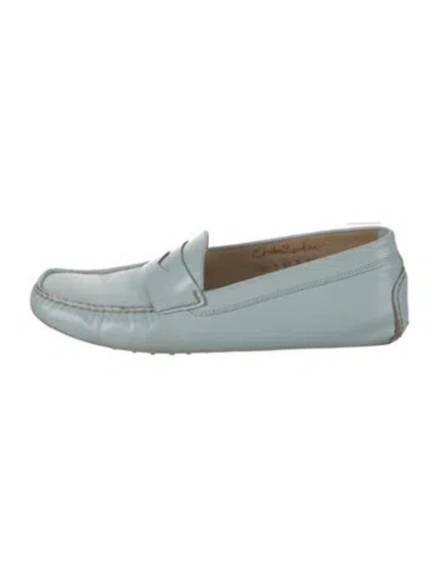 Pre-owned Santoni Leather Loafers In Blue