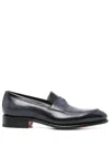 Santoni Leather Loafers In Blue