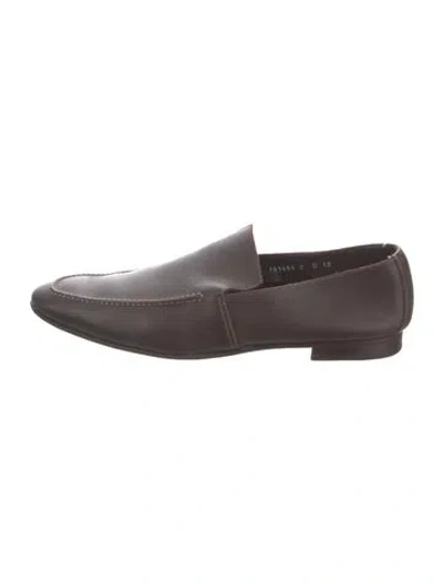 Pre-owned Santoni Leather Loafers In Brown