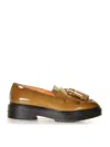 Santoni Leather Loafers In Brown