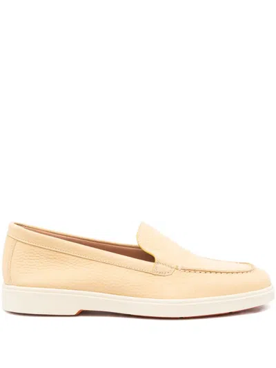 Santoni Leather Loafers In Neutral