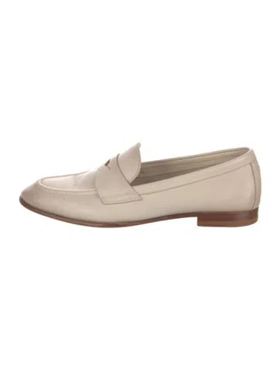 Pre-owned Santoni Leather Loafers In Neutral