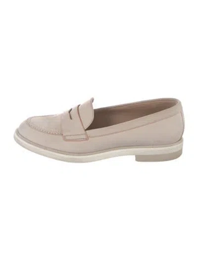 Pre-owned Santoni Leather Loafers In Neutral