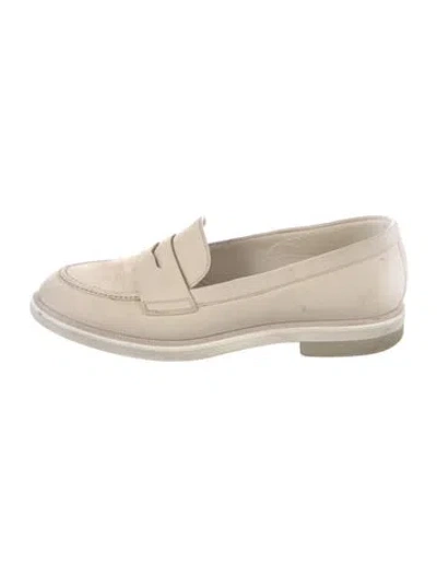 Pre-owned Santoni Leather Loafers In Neutral